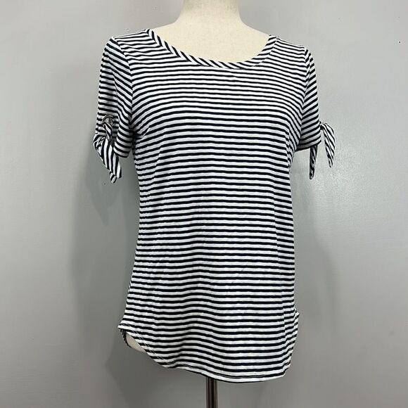 Rise and Olive blue and White stripes shortsleeve Shirt - Picture 2 of 9